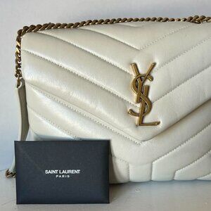 Authenticated YSL - LOULOU Small Handbag in Quilted Leather